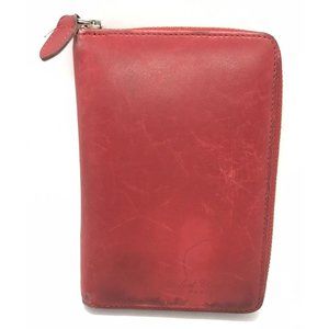 Robert Clergerie PARIS ,AUTHENTIC CLASSIC, Red Leather S. Wallet 6x4x.5